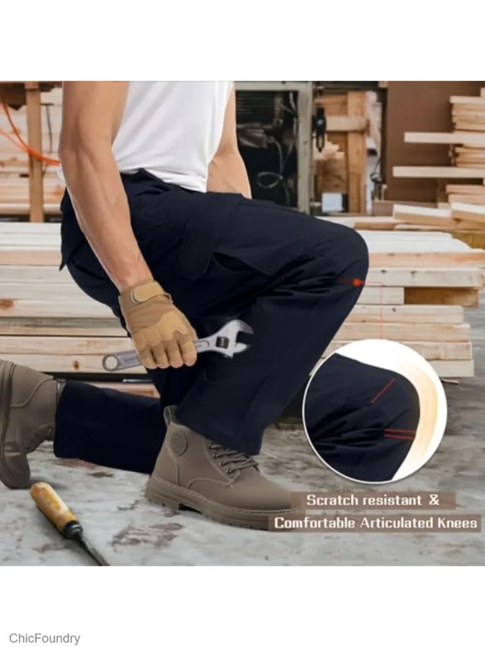 Men's Stretch Tactical Cargo Pants with Multiple Pockets